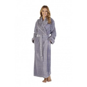 Slenderella Faux Fur Collar Dressing Gown